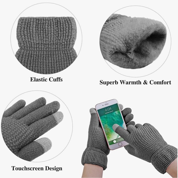 Aneco Womens or Mens Winter Warm Sets Knitted Hat, Gloves, & Loop Scarf - Picture 9 of 9